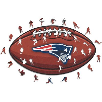 ICONIC Puzzles - New England Patriots - Football mit Logo - Holz Puzzle S ICONIC Puzzles - New England Patriots - Football mit Logo - Holz Puzzle S