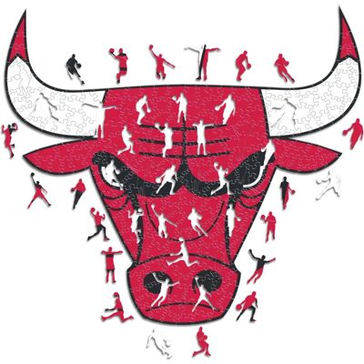 ICONIC Puzzles - Chicago Bulls - Logo - Wooden Puzzle - 150 Pieces - Puzzle Type ICONIC Puzzles - Chicago Bulls - Logo - Wooden Puzzle - 150 Pieces - Puzzle Type