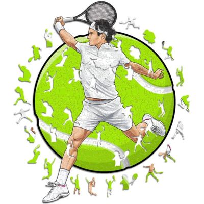 ICONIC Puzzles - Roger Federer Tennis Shape - 150 pcs - Puzzle ICONIC Puzzles - Roger Federer Tennis Shape - 150 pcs - Puzzle