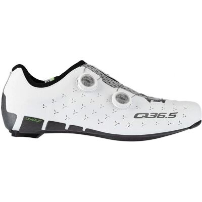 Q36.5 Chaussures Road Unique Blanches - Chaussures de cyclisme - Publicité Q36.5 Chaussures Road Unique Blanches - Chaussures de cyclisme - Publicité