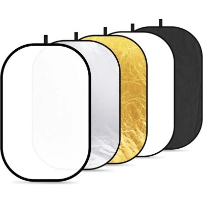Refletor de luz NEEWER 40x60cm, 100x150cm - Portátil 5-em-1 Dobrável Prateado Refletor de luz NEEWER 40x60cm, 100x150cm - Portátil 5-em-1 Dobrável Prateado