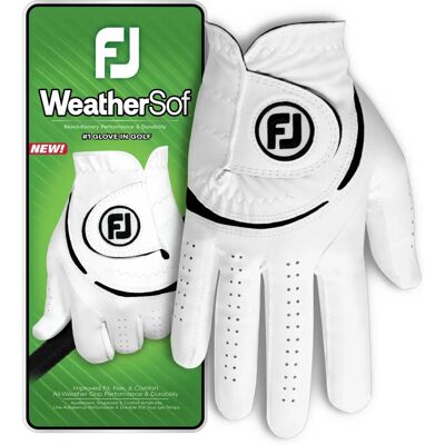 FootJoy WeatherSof herregolvhanske Hvit/Svart - Golftilbehør FootJoy WeatherSof herregolvhanske Hvit/Svart - Golftilbehør