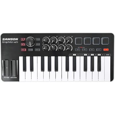 Samson M25 USB MIDI Klawiatura - Przenośny kontroler z 25 klawiszami Samson M25 USB MIDI Klawiatura - Przenośny kontroler z 25 klawiszami
