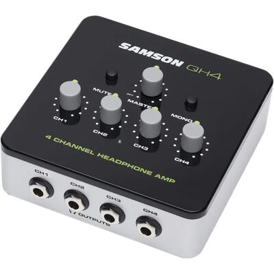 Samson QH4 Amplificador de auriculares de estudio de 4 canales - Amplificador de auriculares Samson QH4 Amplificador de auriculares de estudio de 4 canales - Amplificador de auriculares