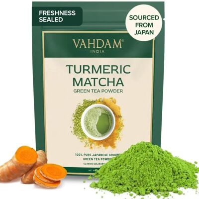 Vahdam Teas Té verde matcha de cúrcuma - 100 g Vahdam Teas Té verde matcha de cúrcuma - 100 g