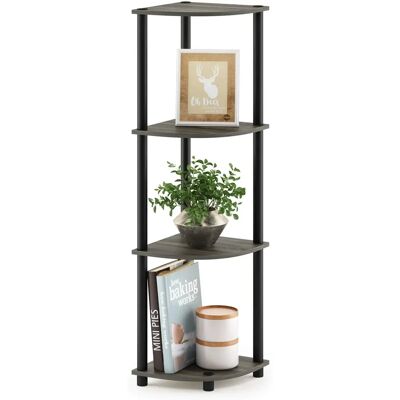 Furinno Grey/Black Corner Shelf - Shelf/Bookcase Furinno Grey/Black Corner Shelf - Shelf/Bookcase