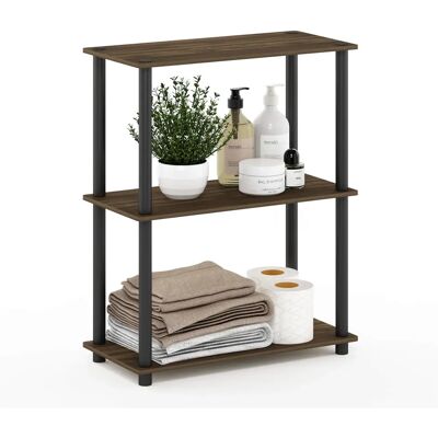 Furinno Columbia Walnut/Schwarz 3-poziomowa półka - Półka Furinno Columbia Walnut/Schwarz 3-poziomowa półka - Półka