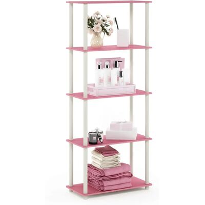 Furinno - Turn-N-Tube 5-laags - Pink/White - Shelf Furinno - Turn-N-Tube 5-laags - Pink/White - Shelf