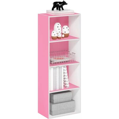 Furinno Luder 4-Poziomowa Regał na Książki - Różowo/biały Furinno Luder 4-Poziomowa Regał na Książki - Różowo/biały