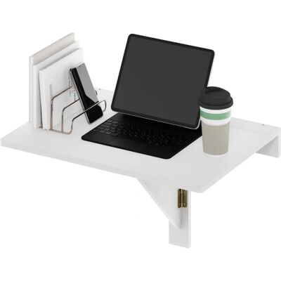Table Pliable Murale Furinno Hermite - Fixation Murale, Gain de Place, Blanc Table Pliable Murale Furinno Hermite - Fixation Murale, Gain de Place, Blanc