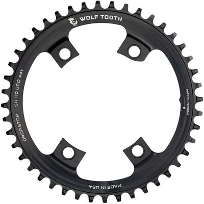 Wolf Tooth 110 BCD 4 Bolt Chainring for Shimano GRX - Black / 36 / 4 Arm Wolf Tooth 110 BCD 4 Bolt Chainring for Shimano GRX - Black / 36 / 4 Arm