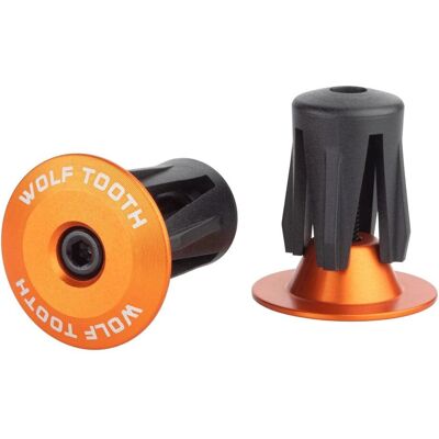 Wolf Tooth Alloy Handlebar End Plugs - Orange - Handlebar End Plugs Wolf Tooth Alloy Handlebar End Plugs - Orange - Handlebar End Plugs