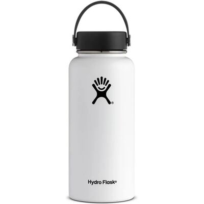 Hydro Flask 32oz Wide Mouth Stainless Steel Bottle - White - 946 ml - Water Bottle Hydro Flask 32oz Wide Mouth Stainless Steel Bottle - White - 946 ml - Water Bottle
