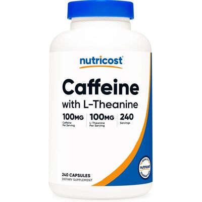 Nutricost Cápsulas de cafeína + teanina - Suplementos Nutricost Cápsulas de cafeína + teanina - Suplementos