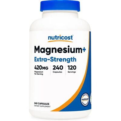 Nutricost Magnesium + Extra Strength Kapseln - Nahrungsergänzung Nutricost Magnesium + Extra Strength Kapseln - Nahrungsergänzung