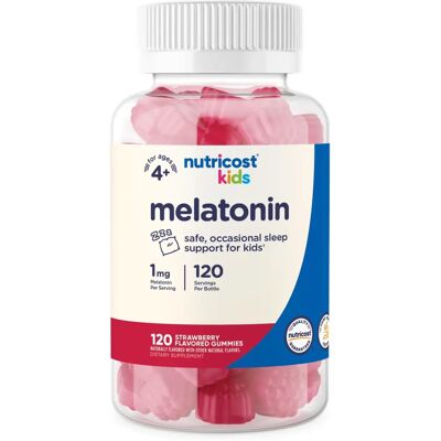 Nutricost - Gominolas de Melatonina para Niños - Sabor Fresa - 120 gominolas Nutricost - Gominolas de Melatonina para Niños - Sabor Fresa - 120 gominolas