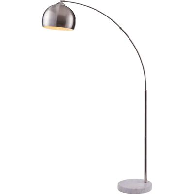 Teamson Home Arquer Stehlampe - Nickel Marmor Basis - Zeitgenössisches Design Teamson Home Arquer Stehlampe - Nickel Marmor Basis - Zeitgenössisches Design