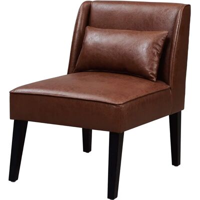 Teamson Home Marc Lounge Accent Chair - Faux Leather Brown Teamson Home Marc Lounge Accent Chair - Faux Leather Brown