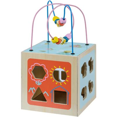 Teamson Kids Preschool 5 In 1 Wooden Activity Cube - Multifunctional-play Teamson Kids Preschool 5 In 1 Wooden Activity Cube - Multifunctional-play