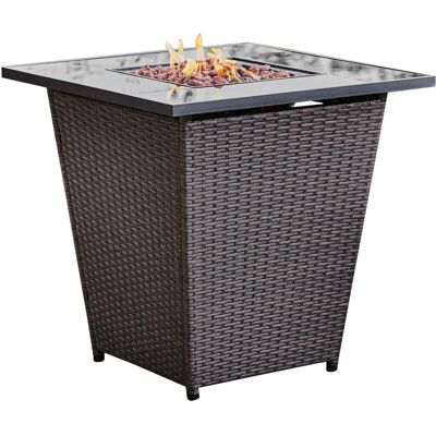 Teamson Home Outdoor Garden Rattan Propane Gas Fire Pit - 30" Model Teamson Home Outdoor Garden Rattan Propane Gas Fire Pit - 30" Model
