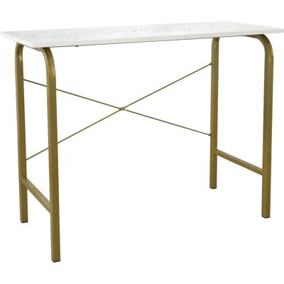 Escritorio moderno de madera Teamson Home 40'' Bella - Mármol falso, patas de latón Escritorio moderno de madera Teamson Home 40'' Bella - Mármol falso, patas de latón