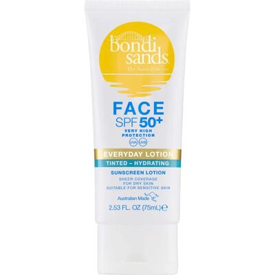 Bondi Sands Ansigt SPF 50+ Uden Duft Tinted Hydrerende Solcreme (75 ml) Bondi Sands Ansigt SPF 50+ Uden Duft Tinted Hydrerende Solcreme (75 ml)