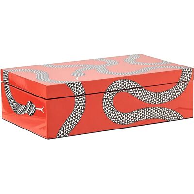 Jonathan Adler Eden Boîte de Rangement - Motif de serpent - Finition brillante - Publicité Jonathan Adler Eden Boîte de Rangement - Motif de serpent - Finition brillante - Publicité