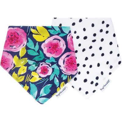 Tiny Love - Pack de 2 baberos Kaffle de Peonía Pintada - Baberos para bebés Tiny Love - Pack de 2 baberos Kaffle de Peonía Pintada - Baberos para bebés