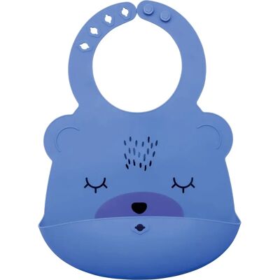 Tiny Twinkle Indigo Bear Silikon-Baby-Sabber - Schützt Kleidung Tiny Twinkle Indigo Bear Silikon-Baby-Sabber - Schützt Kleidung