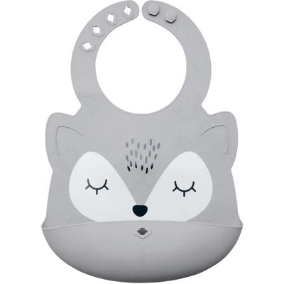 Bavoir en Silicone Fox Gris - Bavoirs pour Bébé - Publicité Bavoir en Silicone Fox Gris - Bavoirs pour Bébé - Publicité