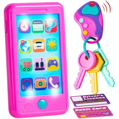 JOYIN - Play-act Pretend Phone Set - Porte-clé - Jeu de cartes de crédit - Téléphone jouet - Publicité JOYIN - Play-act Pretend Phone Set - Porte-clé - Jeu de cartes de crédit - Téléphone jouet - Publicité