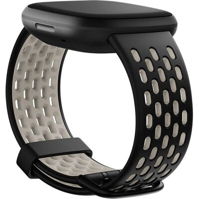 Fitbit Zwart & Wit Siliconen Sport Band voor Versa 3 & Sense - Large Fitbit Zwart & Wit Siliconen Sport Band voor Versa 3 & Sense - Large