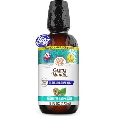 GuruNanda Coconut Mint Oil Pulling Rinse - Oil Pulling Rinse GuruNanda Coconut Mint Oil Pulling Rinse - Oil Pulling Rinse