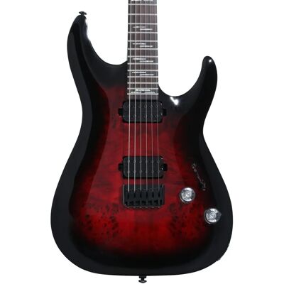 Schecter Omen Elite-6 Zwart Kers Burst - Elektrische Gitaar Schecter Omen Elite-6 Zwart Kers Burst - Elektrische Gitaar