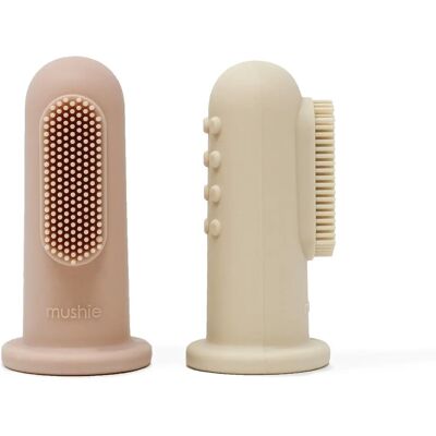 Mushie Finger Toothbrush Shifting Sand/Blush - Finger Toothbrush for Kids Mushie Finger Toothbrush Shifting Sand/Blush - Finger Toothbrush for Kids