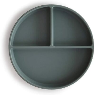 Prato de Silicone Verde Escuro Mushie com ventosa - Alimentação Infantil Prato de Silicone Verde Escuro Mushie com ventosa - Alimentação Infantil