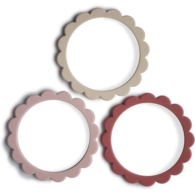 Pulsera de dentición de flores orgánicas Mushie - Juguete para aliviar encías Pulsera de dentición de flores orgánicas Mushie - Juguete para aliviar encías