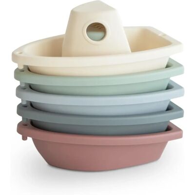 Mushie Bath Boats - 5 pcs Multicolor Bath Toys Mushie Bath Boats - 5 pcs Multicolor Bath Toys