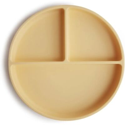 Mushie Daffodil Silicone Suction Plate - Kids’ Divided Dish Mushie Daffodil Silicone Suction Plate - Kids’ Divided Dish