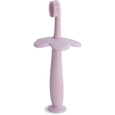 Mushie Lavande Brosse à dents d'apprentissage douce - Outil dentaire bébé - Publicité Mushie Lavande Brosse à dents d'apprentissage douce - Outil dentaire bébé - Publicité