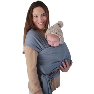 Mushie Baby Trage - Bio-Baumwolle, Blau, Universelle Größe Mushie Baby Trage - Bio-Baumwolle, Blau, Universelle Größe