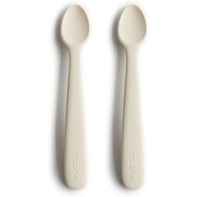 Mushie Cuillères en Silicone Ivoire pour Bébé - Ustensiles bébé - Publicité Mushie Cuillères en Silicone Ivoire pour Bébé - Ustensiles bébé - Publicité