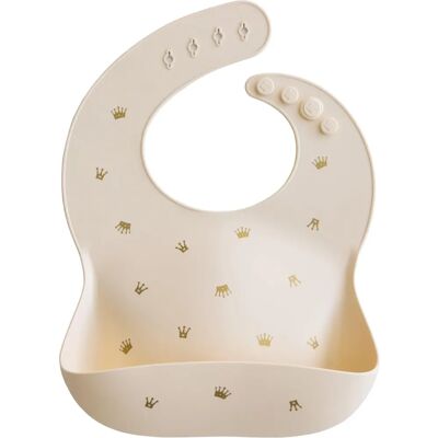 Babador de Silicone Mushie - Coroas - Bolso Frontal Profundo - Sem BPA Babador de Silicone Mushie - Coroas - Bolso Frontal Profundo - Sem BPA