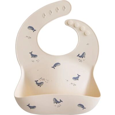 Bavoir en silicone Mushie Beige avec Motif de Baleine - Pour Bébé et Enfant - Publicité Bavoir en silicone Mushie Beige avec Motif de Baleine - Pour Bébé et Enfant - Publicité