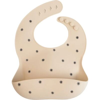 Bavoir en silicone Mushie Black Daisy - Bavoirs bébé Bavoir en silicone Mushie Black Daisy - Bavoirs bébé