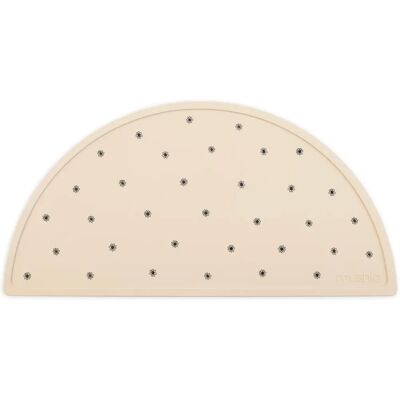 Mushie Set de table Daisy en silicone noir - Sécurité alimentaire et résistant Mushie Set de table Daisy en silicone noir - Sécurité alimentaire et résistant
