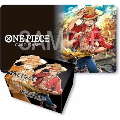 Bandai Monkey D. Luffy Card Game Accessory Set - Playmat & Storage Bandai Monkey D. Luffy Card Game Accessory Set - Playmat & Storage