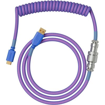 Câble Spiralé Nebula GMMK de Glorious - Violet/Argent - Accessoire Clavier Gaming - Publicité Câble Spiralé Nebula GMMK de Glorious - Violet/Argent - Accessoire Clavier Gaming - Publicité