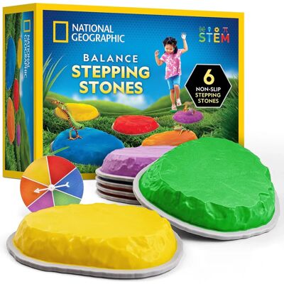 NATIONAL GEOGRAPHIC - Stepping Stones for Kids - 6-Pack - Non-Slip - Outdoor Toy NATIONAL GEOGRAPHIC - Stepping Stones for Kids - 6-Pack - Non-Slip - Outdoor Toy