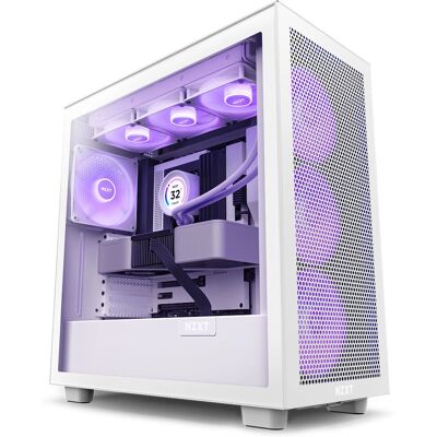 NZXT H7 Flow RGB Midi Tower Bílá - Počítačová Skříň NZXT H7 Flow RGB Midi Tower Bílá - Počítačová Skříň